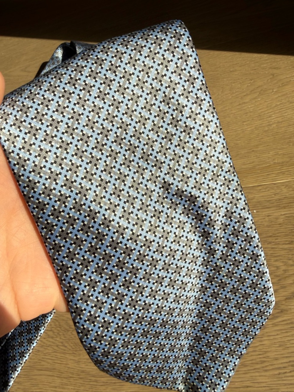 Stefano Ricci Light Blue Micro-Pattern Silk Tie - Picture 2 of 5